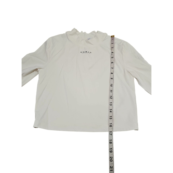 KORAL LUCA BLACKOUT LONG SLEEVE CROP TOP White Sz M - Picture 9 of 10